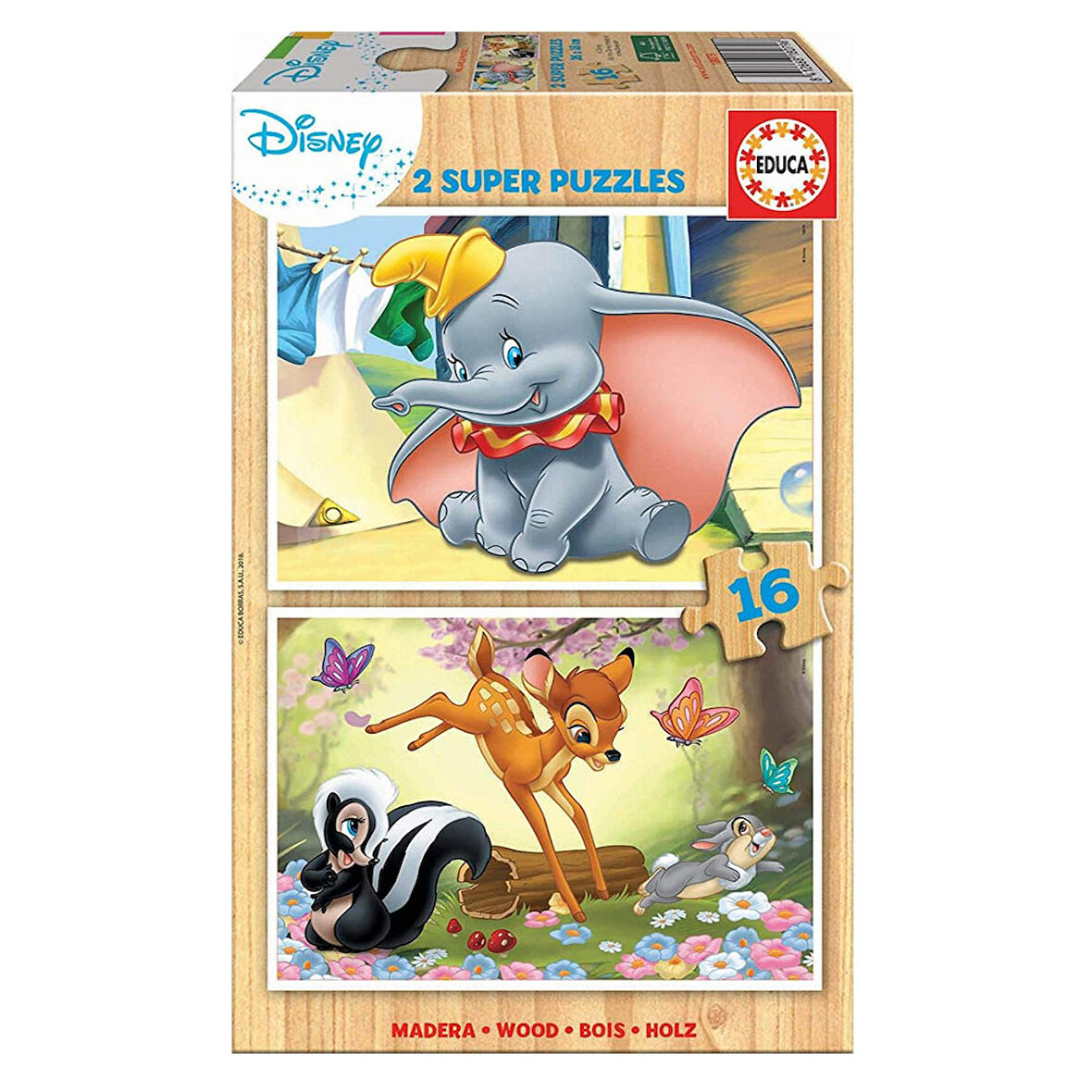 Educa Çocuk Puzzle 2x16 Parça Disney Animals 18079