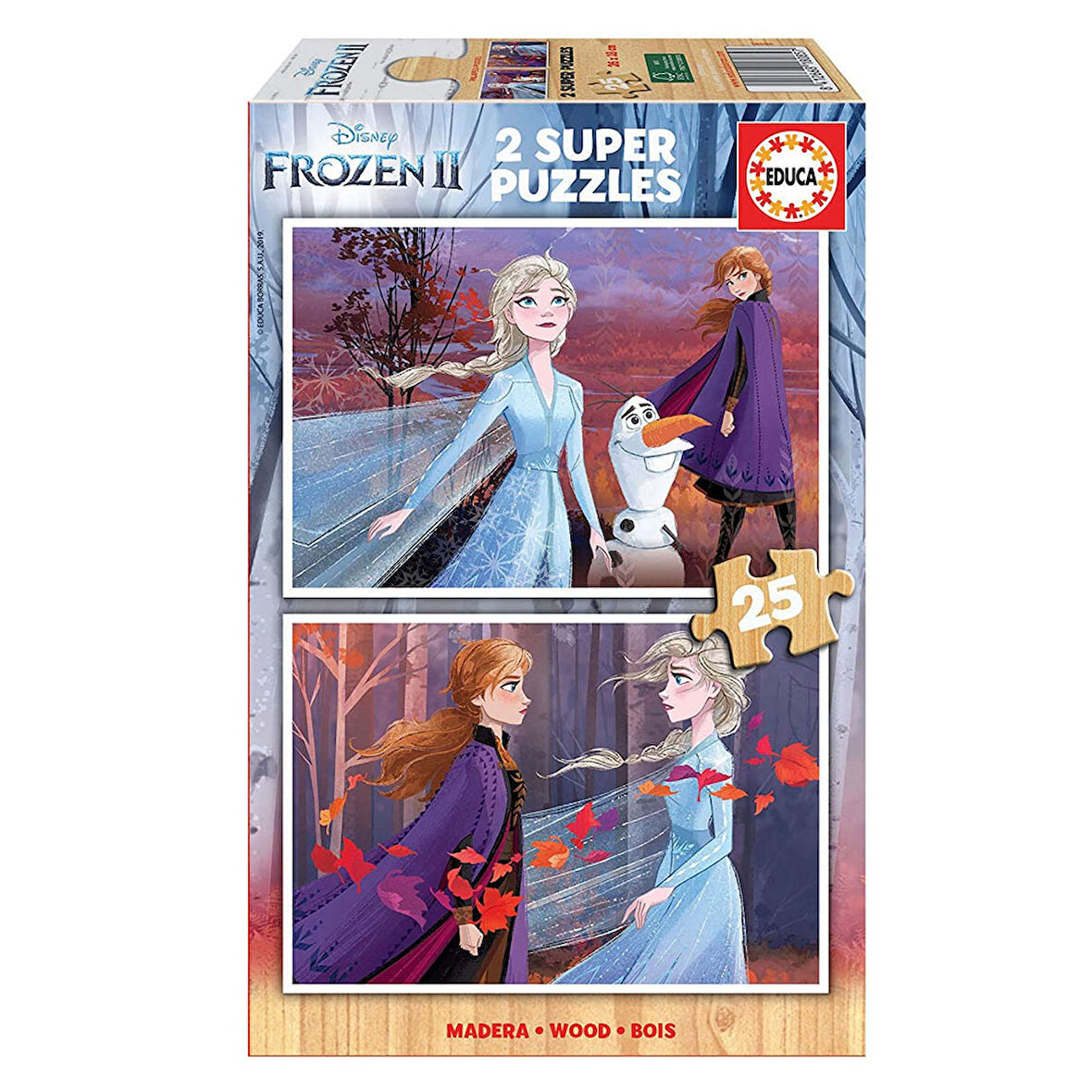Educa Ahşap Puzzle 2X25 Parça Frozen 2 18085