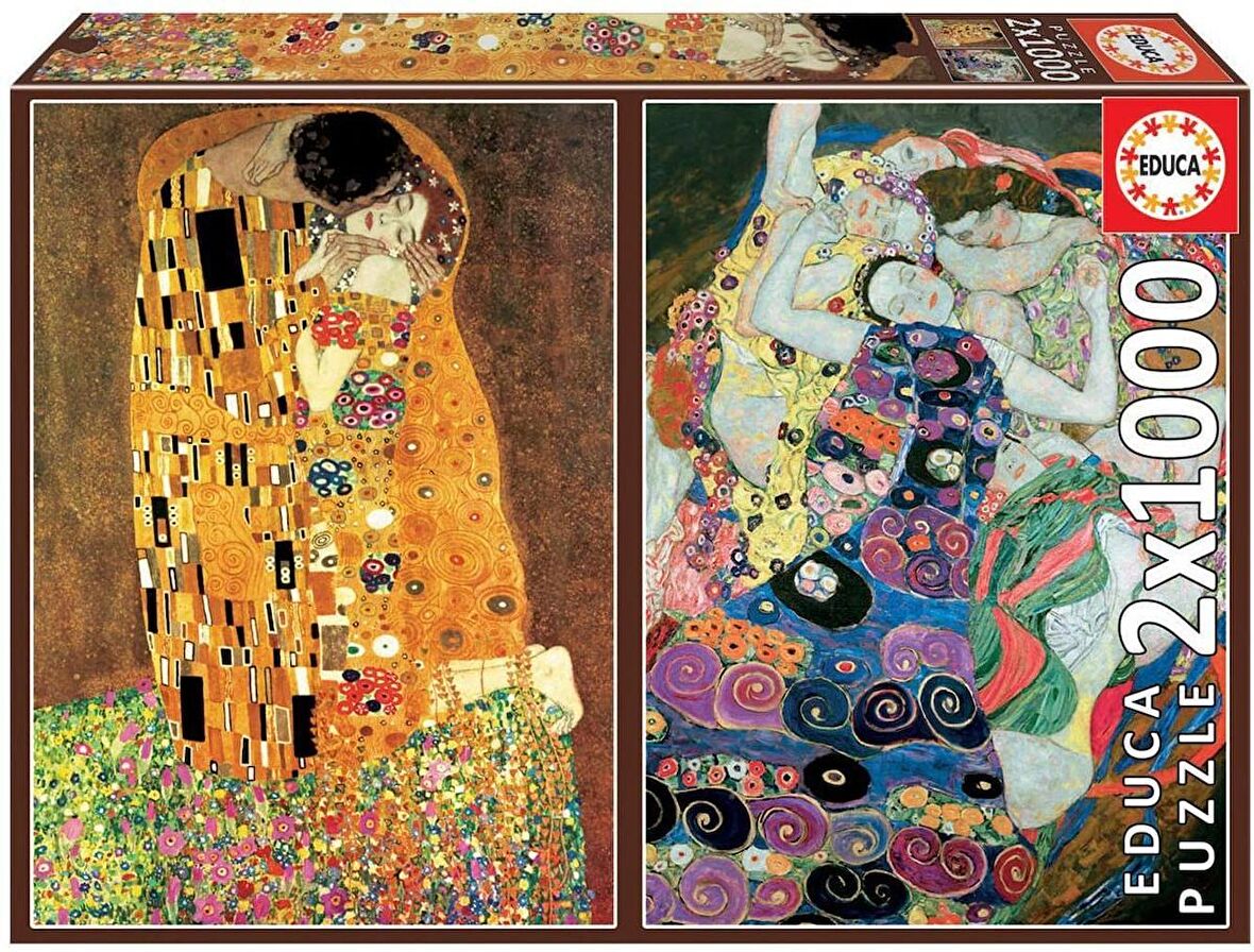 Educa 2x1000 Parça Gustav Klimt Bakire ve Öpücük Puzzle