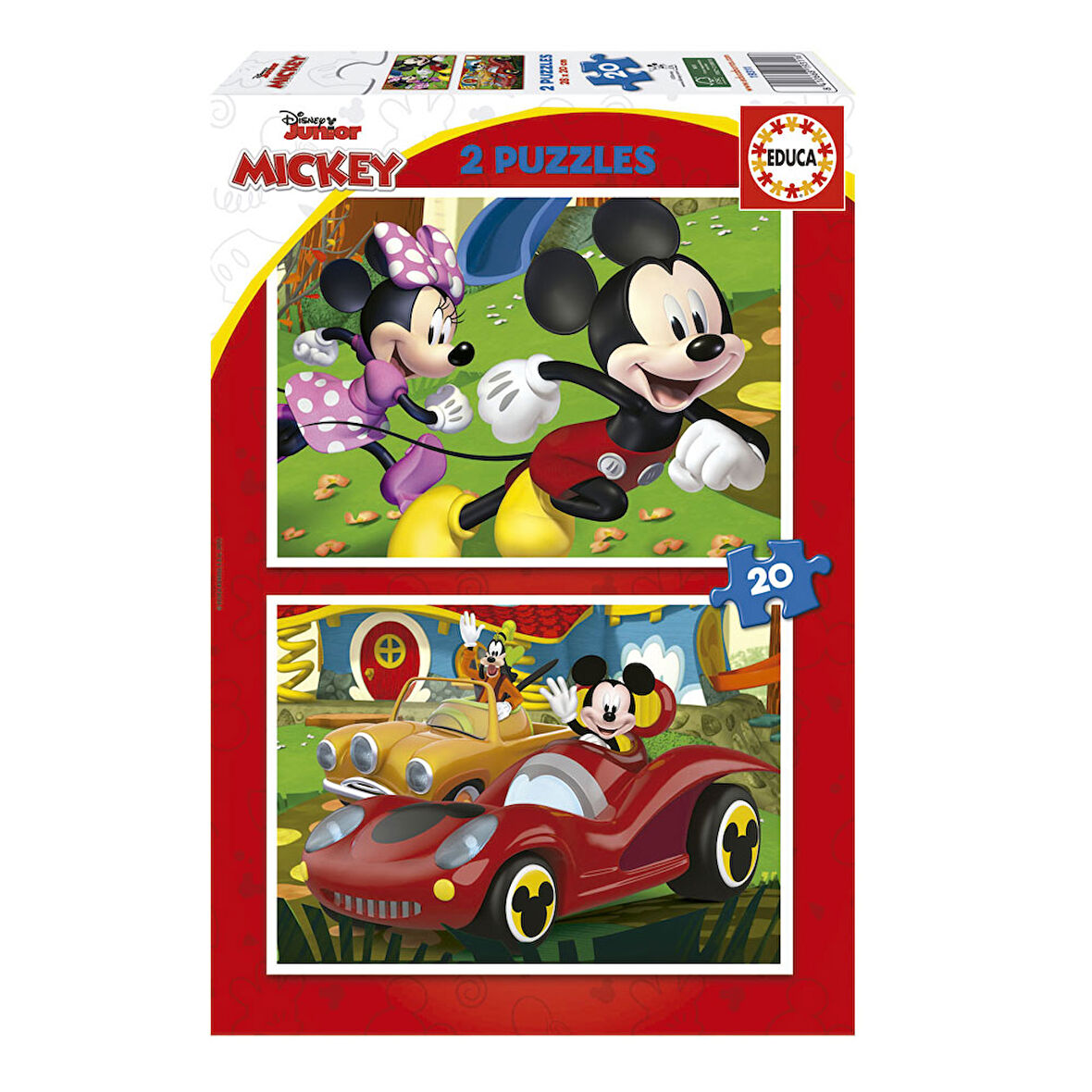 Educa Çocuk Puzzle 2X20 Parça Micky Mouse Fun House 19311