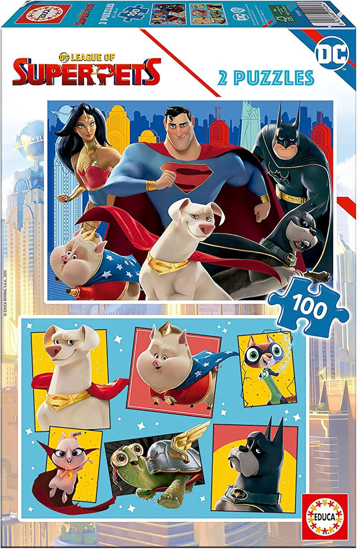 Educa 2x100 Disney Süper Evcil Hayvanları Puzzle - Kız ve Erkek Çocuk - 6-8 Yaş
