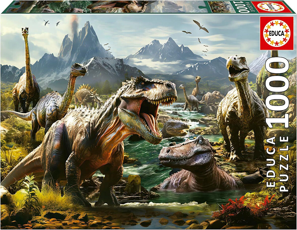 Educa 1000 Parça Puzzle Vahşi Dinozorlar - 19924 - Fierce Dinosaurs