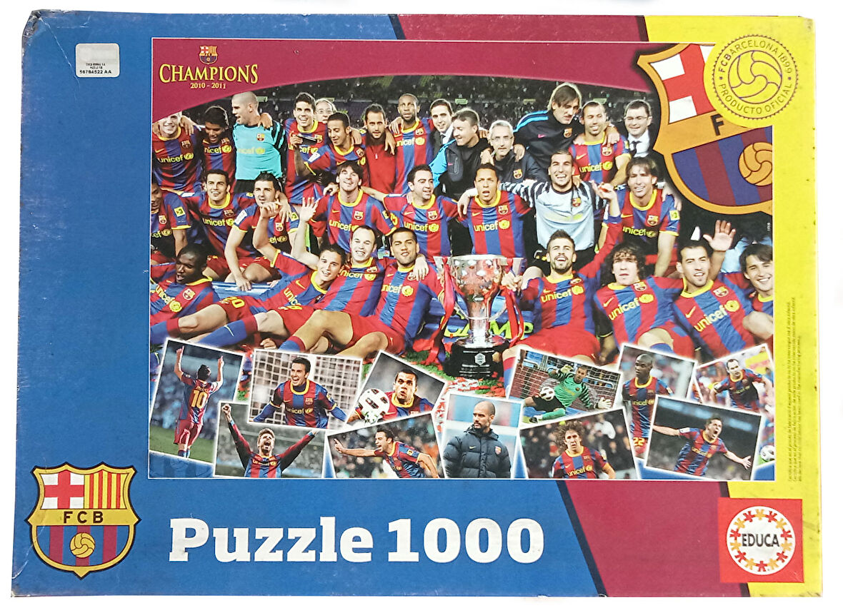 Barcelona 2010-2011 Şampiyon Kadro 1000 Parça Puzzle