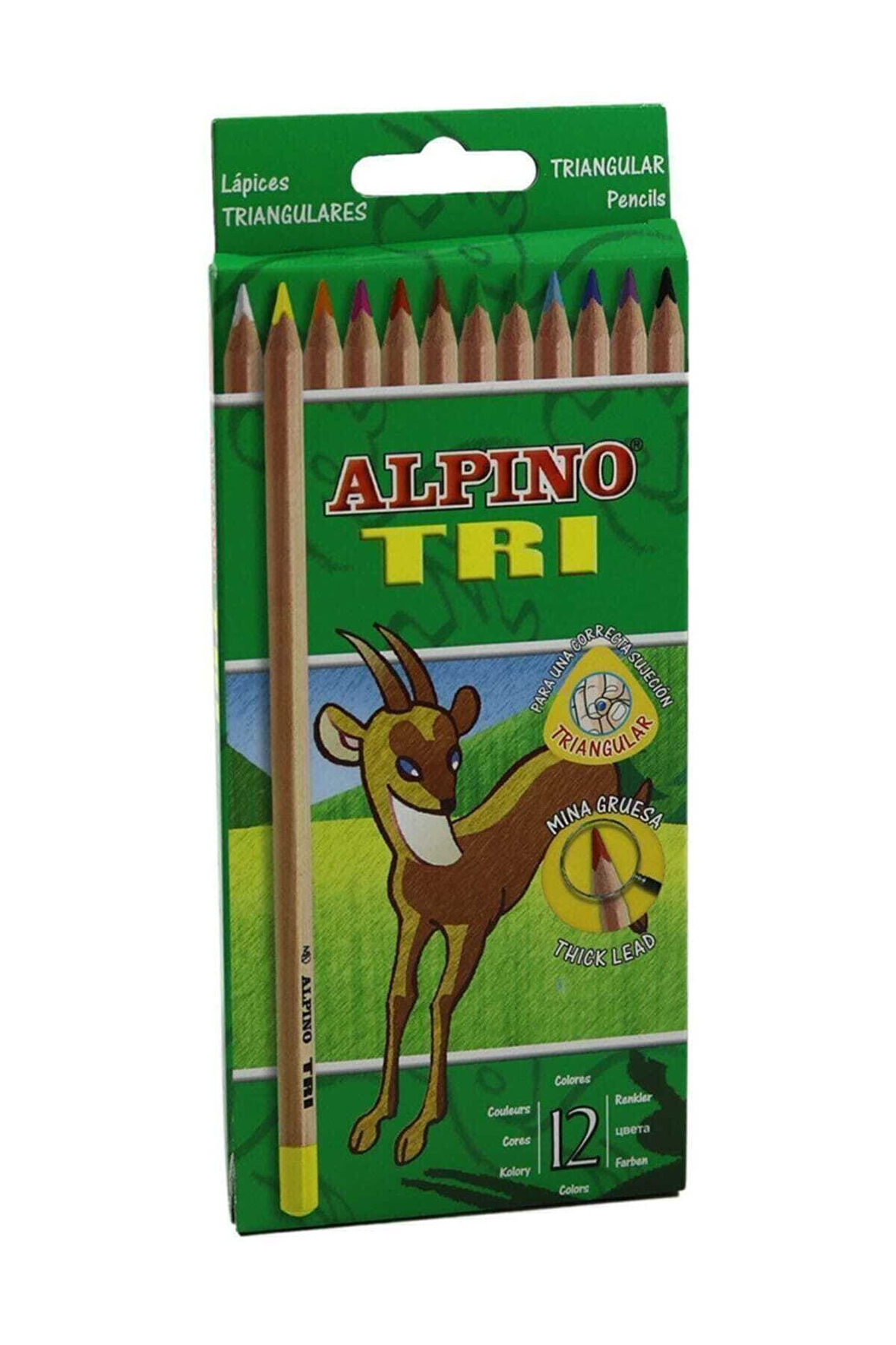 Alpino Trimax 12 Renk Üçgen Kuru Boya Al-128