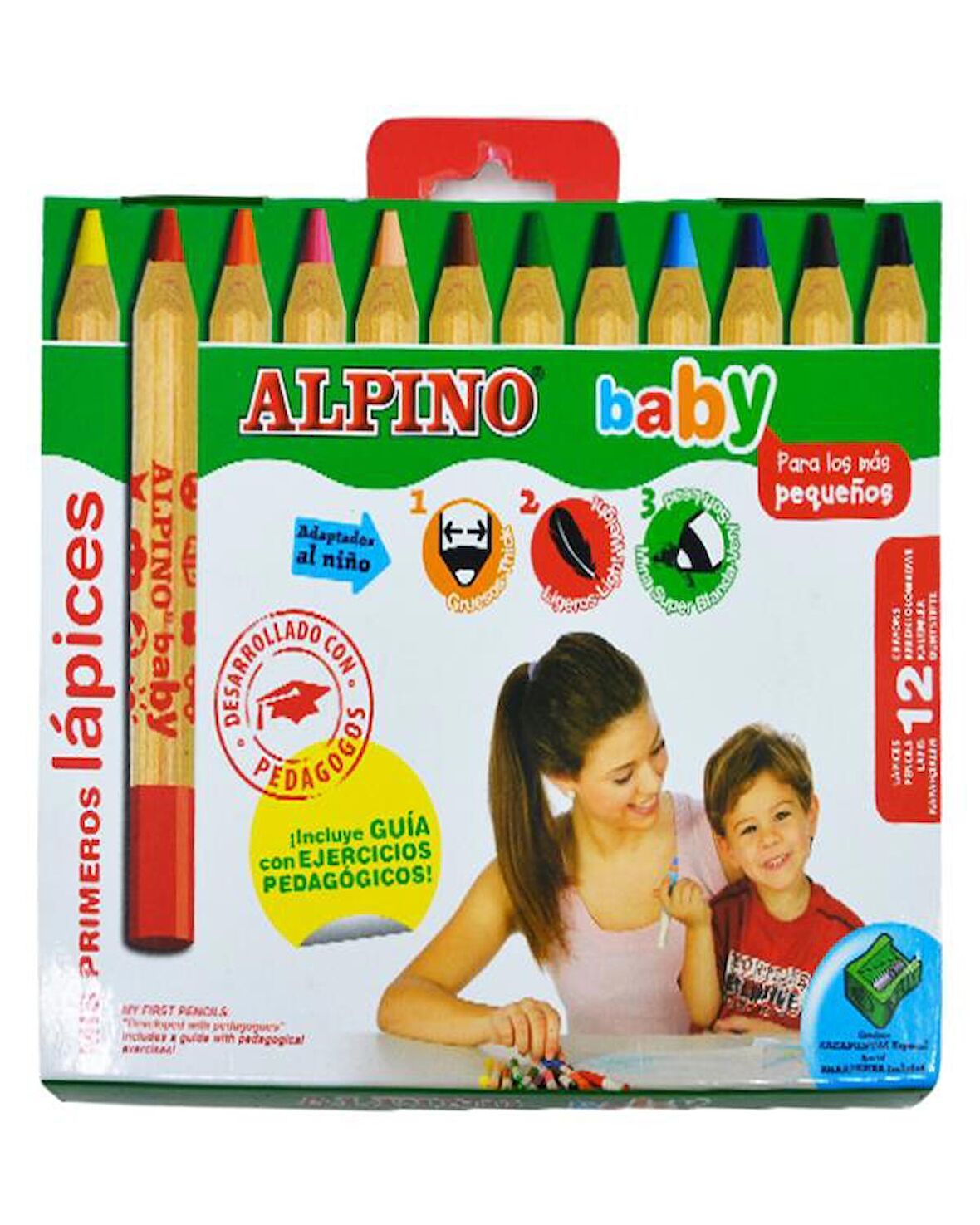 Alpino Baby Ahşap Jumbo Kuru Kalem Boya Seti 12'li