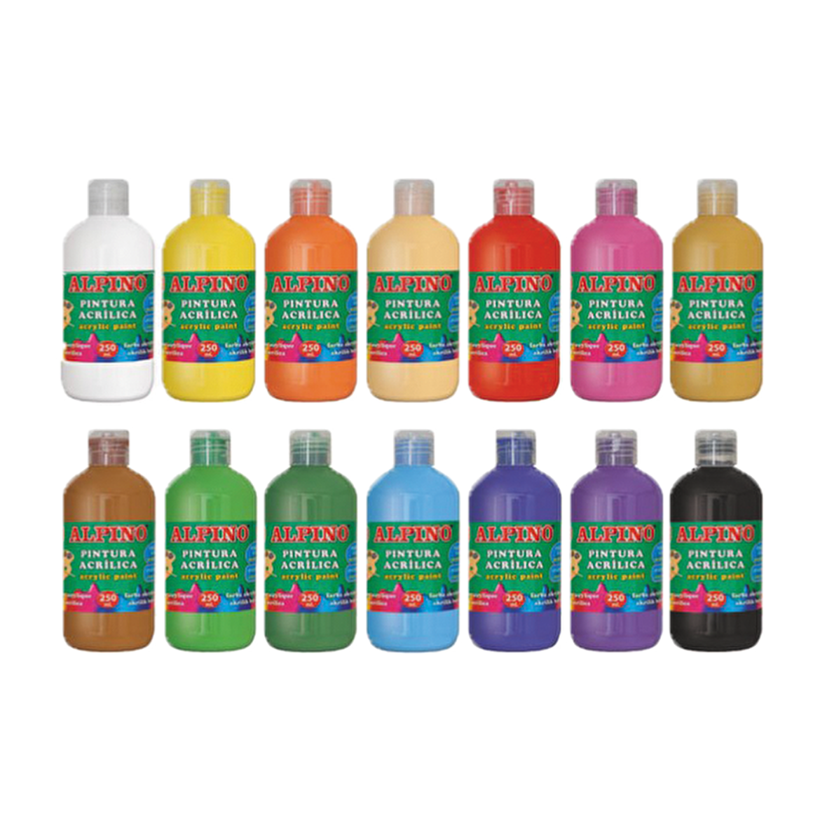 Alpino Akrilik Boya Şişe 250 ML Açık Yeşil DV000028