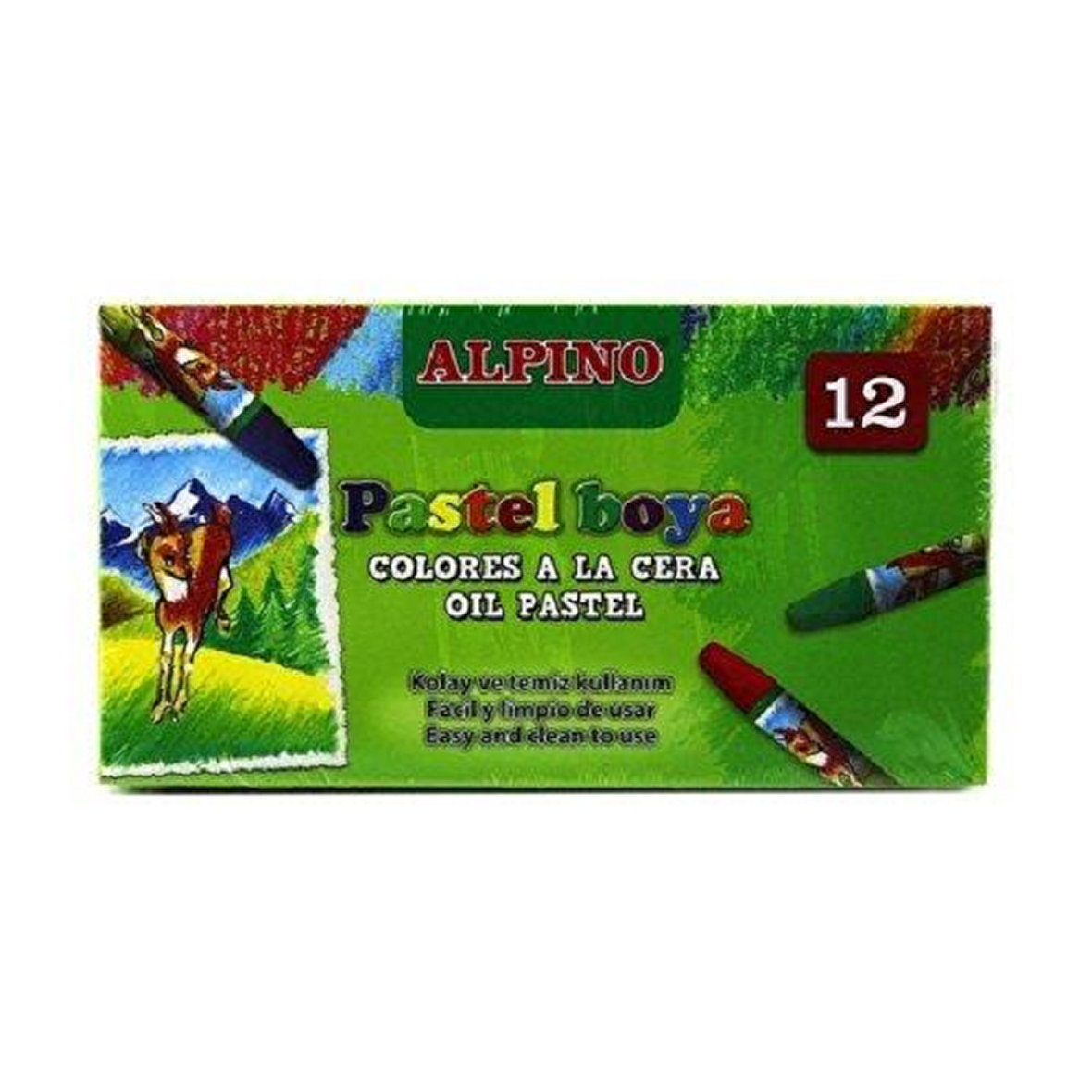 Alpino Pastel Boya Karton Kutu Köşeli 12 Renk DC008299