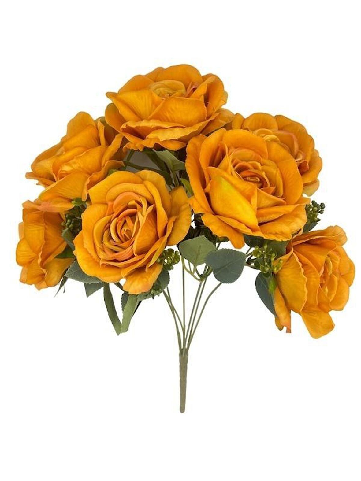 Yapay Çiçek 7li Gül Demeti 40*30cm 1.Kalite Büyükboy HARDAL