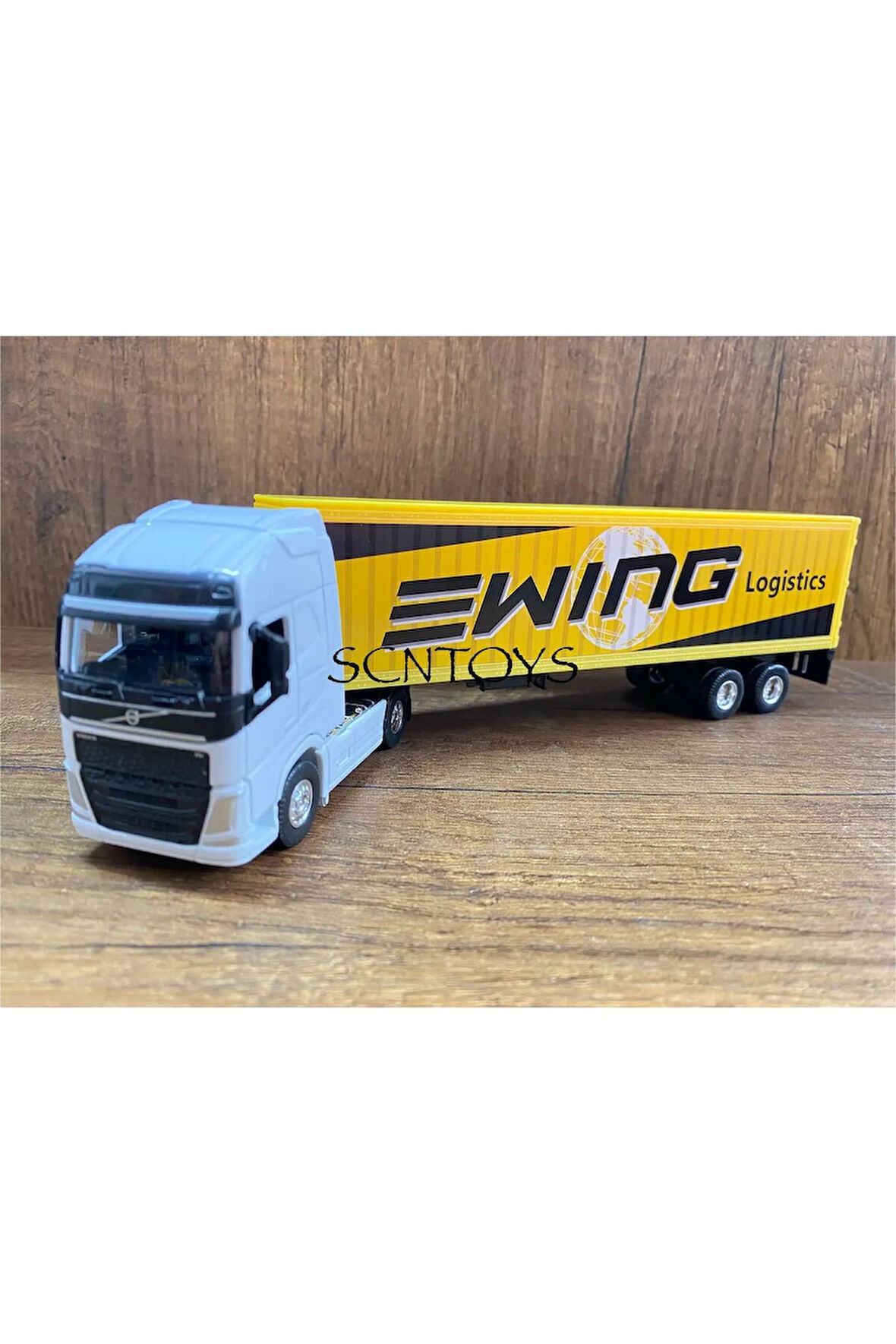 Volvo 4x2 ve Dorse Welly Tır Çekici Oyuncak Metal Tır Çekici Dorseli Oyuncak Tır Kapakları Açılır