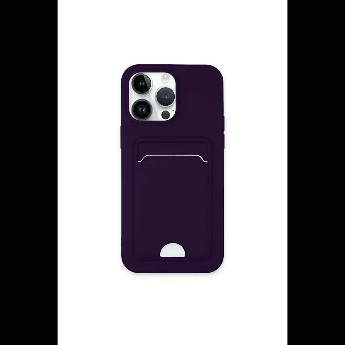 Newface iPhone 14 Pro Kılıf Kelvin Kartvizitli Silikon - Derin Mor