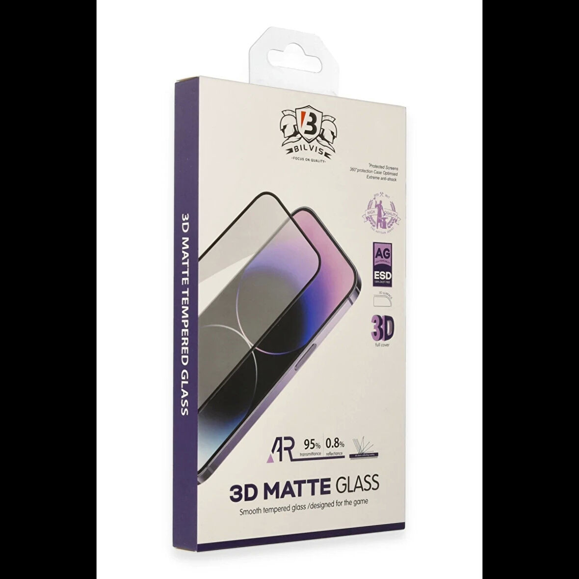 Newface iPhone 14 Pro Bilvis 3D Mat Cam Ekran Koruyucu