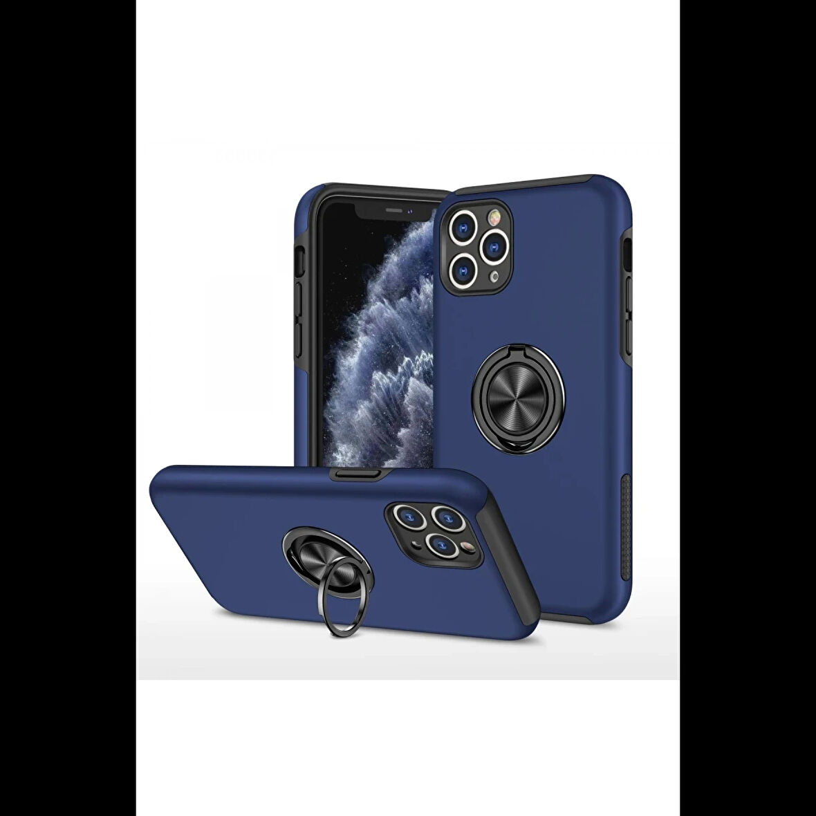 Newface iPhone 11 Pro Max Kılıf Elit Yüzüklü Kapak