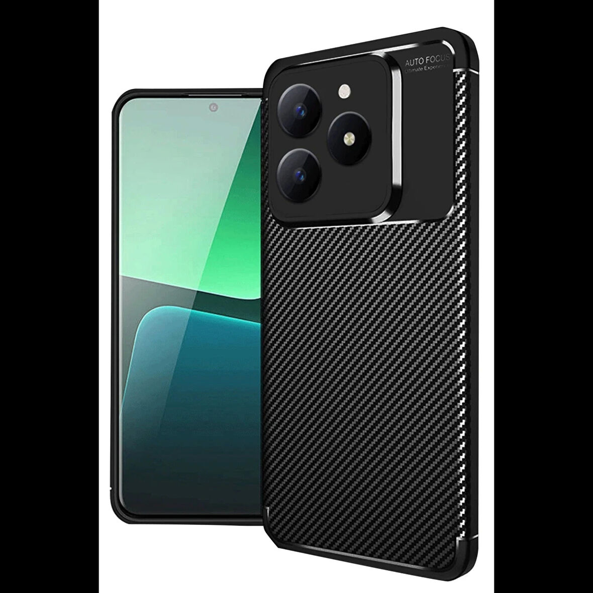 Newface Realme C61 Kılıf Auto Focus Karbon Kapak
