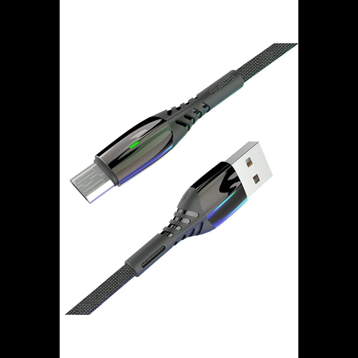 Konfulon S91 Ledli Micro USB Kablo 1M 2.4A - Siyah
