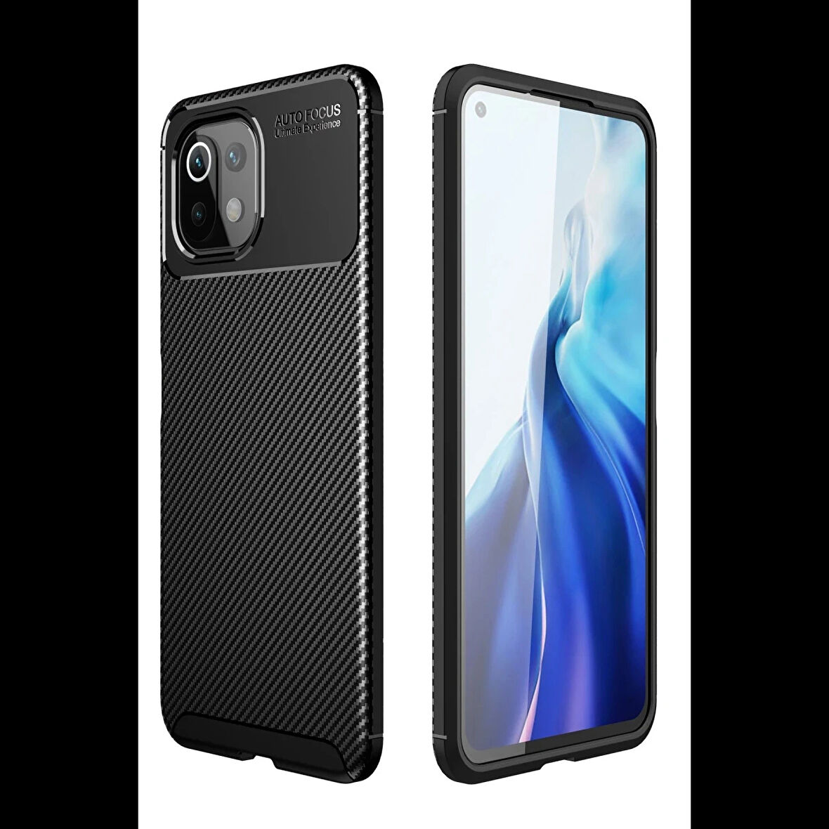 Newface Xiaomi Uyumlu Mİ 11 Lite Kılıf Auto Focus Karbon Kapak