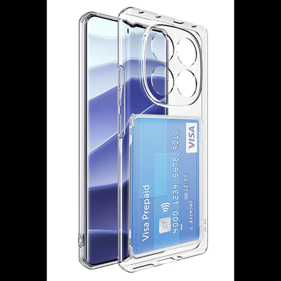 Joy Tekno Xiaomi Redmi Note 14 Pro Plus Kılıf Kart Şeffaf Silikon - Şeffaf