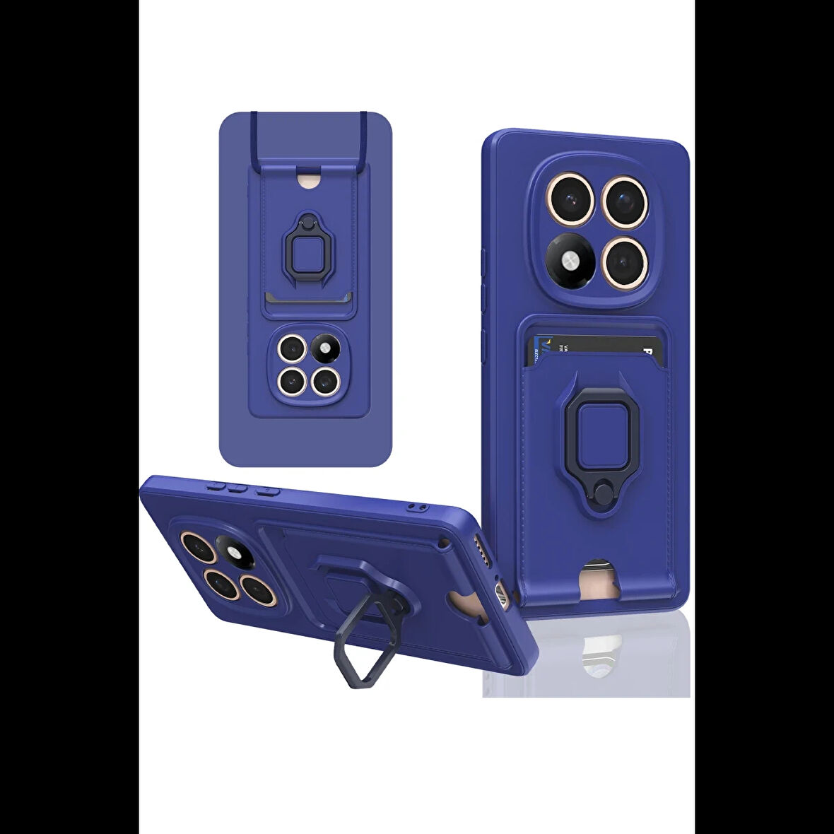 Xiaomi Uyumlu Redmi Note 14 Pro 4G Kılıf Zuma Kartvizitli Yüzüklü Silikon