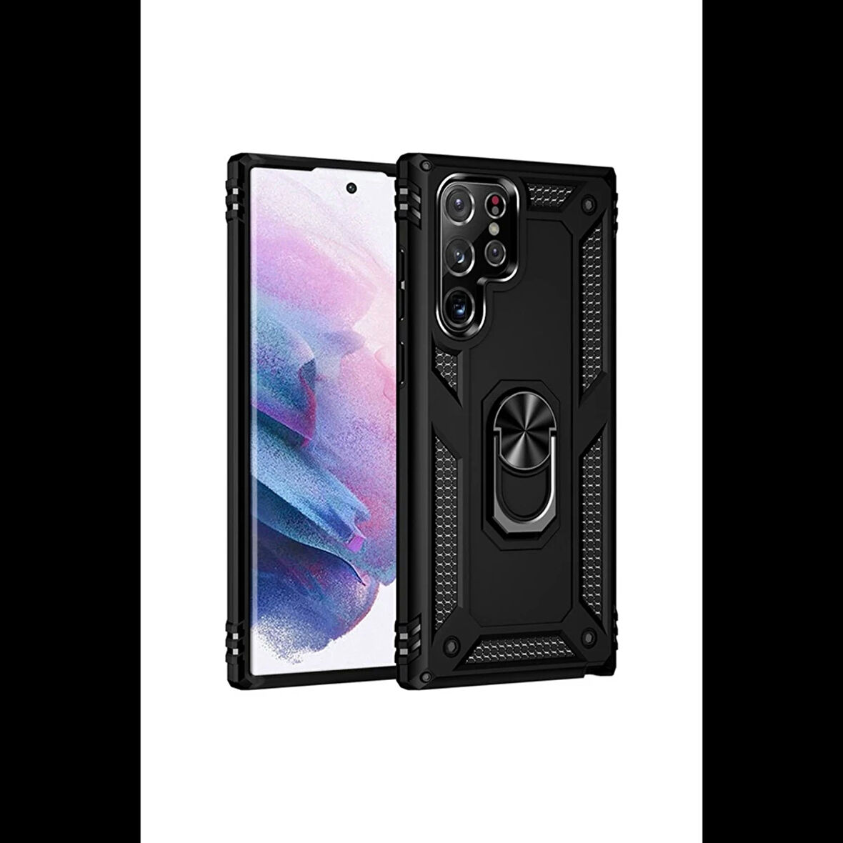 Newface Samsung Galaxy S21 Ultra Kılıf Sofya Yüzüklü Silikon Kapak