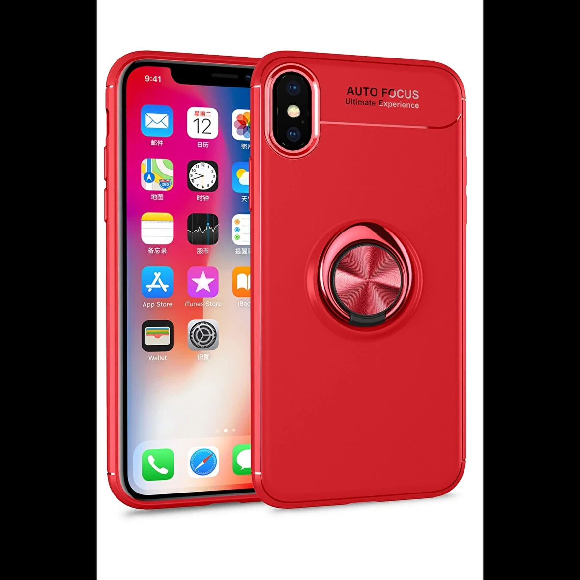 Newface iPhone XS Kılıf Range Yüzüklü Silikon