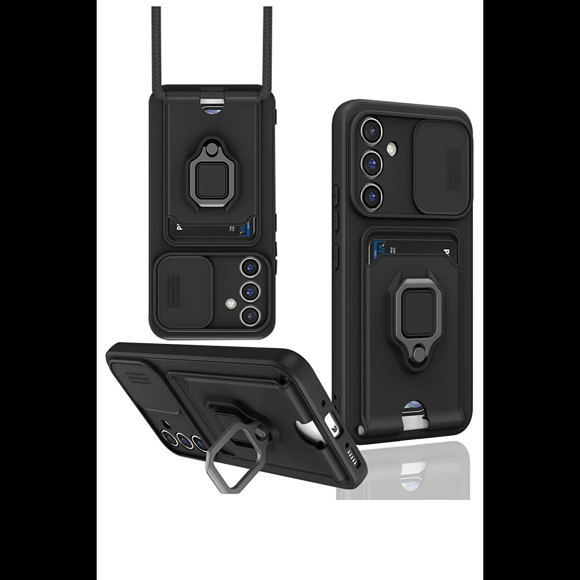 Newface Samsung Uyumlu Galaxy A36 Kılıf Zuma Kartvizitli Yüzüklü Silikon