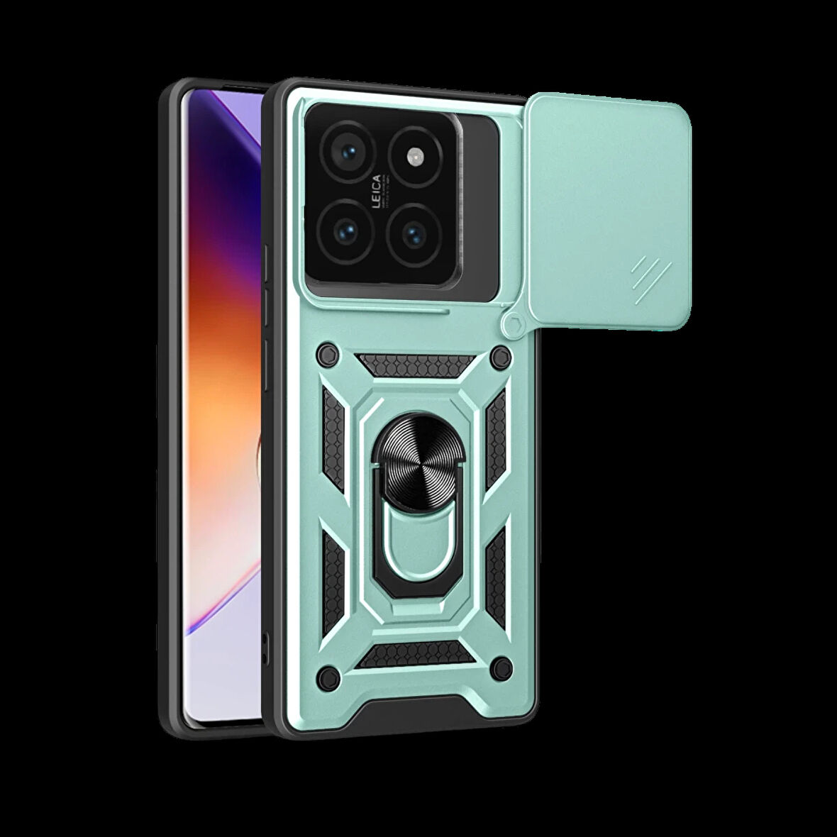 Joy Tekno Xiaomi Mi 14T Pro Kılıf Pars Lens Yüzüklü Silikon