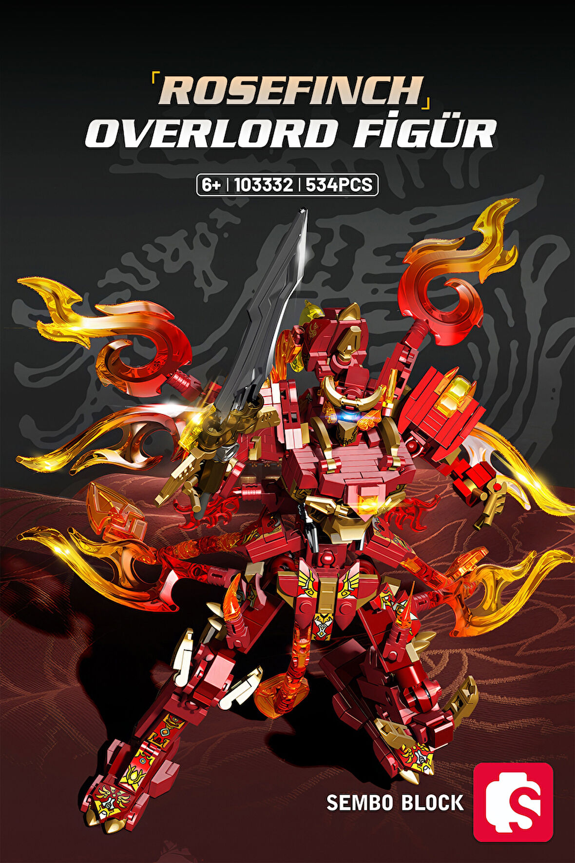 Sembo Block Rosefinch Overlord Figür 534 Parça yapı blokları Lego ile uyumlu (103332)