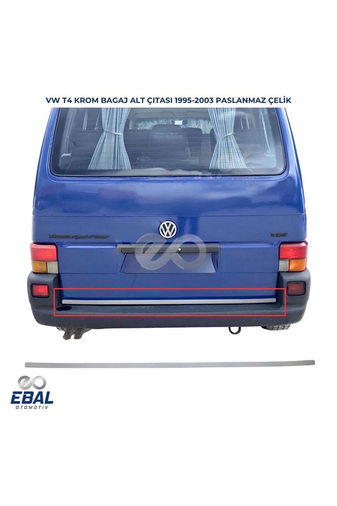 VW T4 Transporter Krom Bagaj Alt Çıtası 1995-2003 ARASI P.Çelik