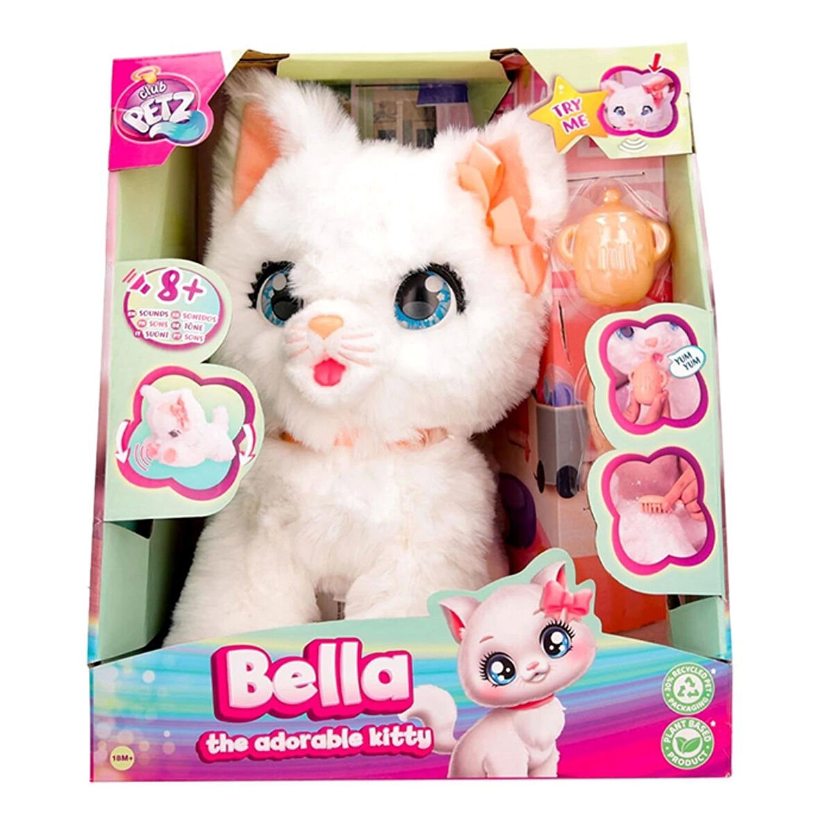 90773  Hareketli ve Sesli Sevimli Peluş Kedicik Bella -Sunman