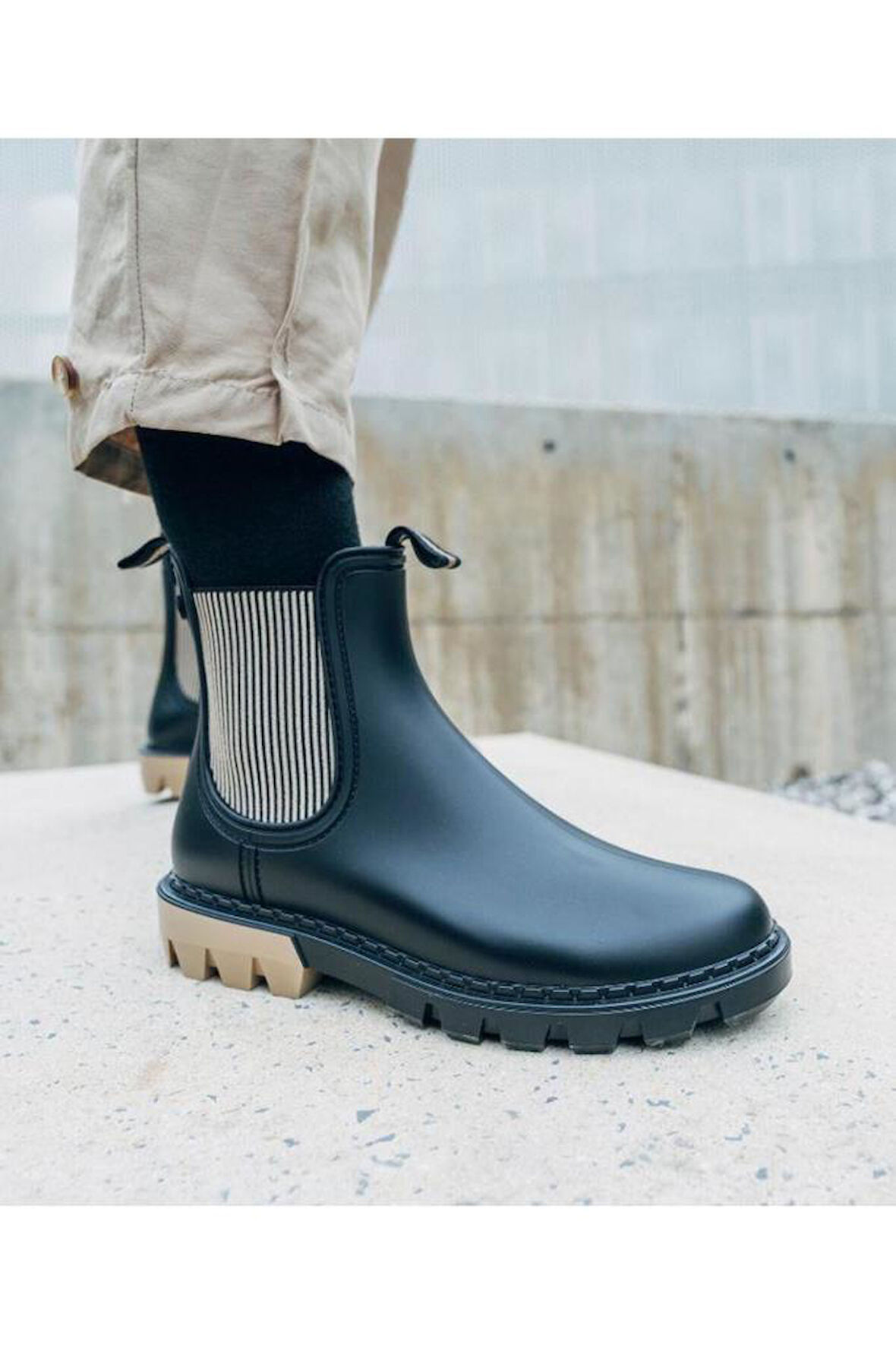 İgor W10317-004 ROCK BICOLAR Kadın Bot Siyah Bej 36-41 