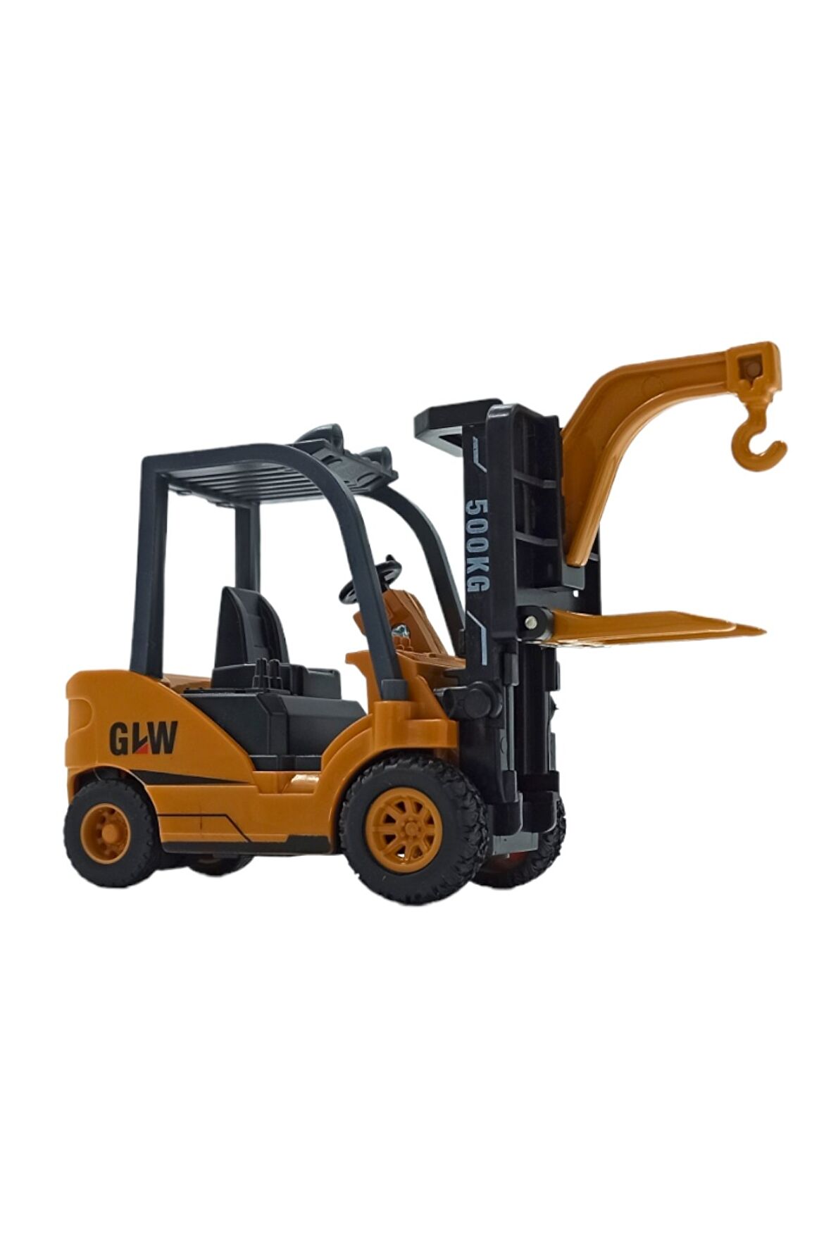 Gerçekçi Detaylarıyla Metal Forklift Ucuyla Sürtmeli Özellikli Oyuncak Forklift 13cm.