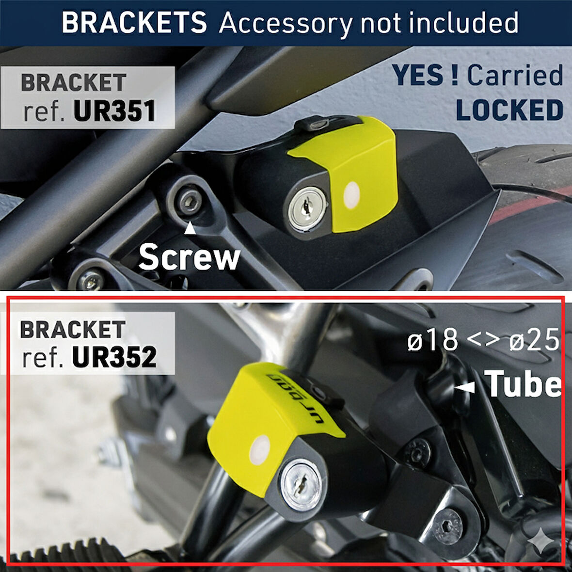 URBAN SECURITY UR6 ALARMLI DISK KILIDI SABİTLEME BRAKETİ