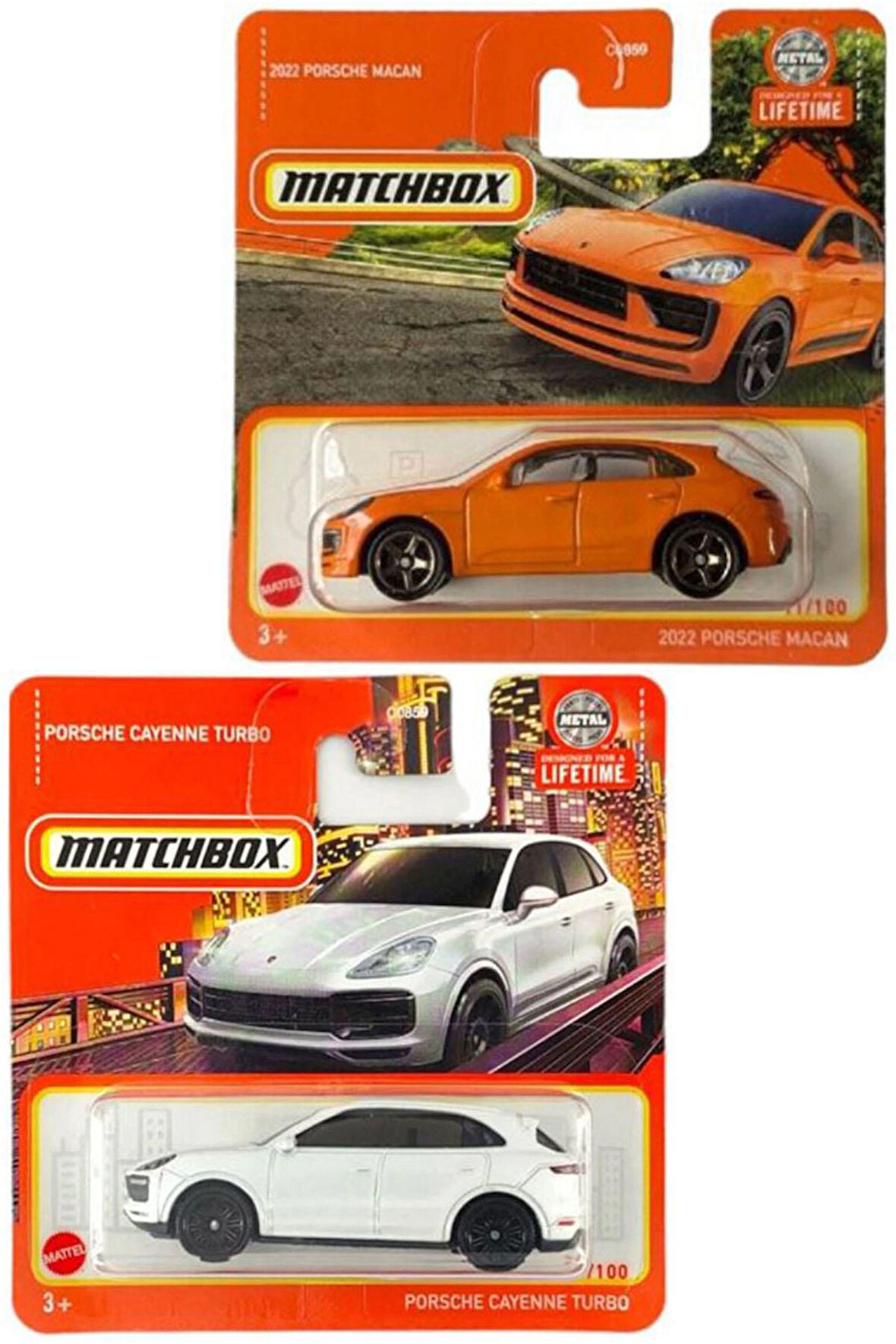 2 Araç Matchbox Set - Porsche Cayenne Turbo & 2022 Porsche Macan (1/64)