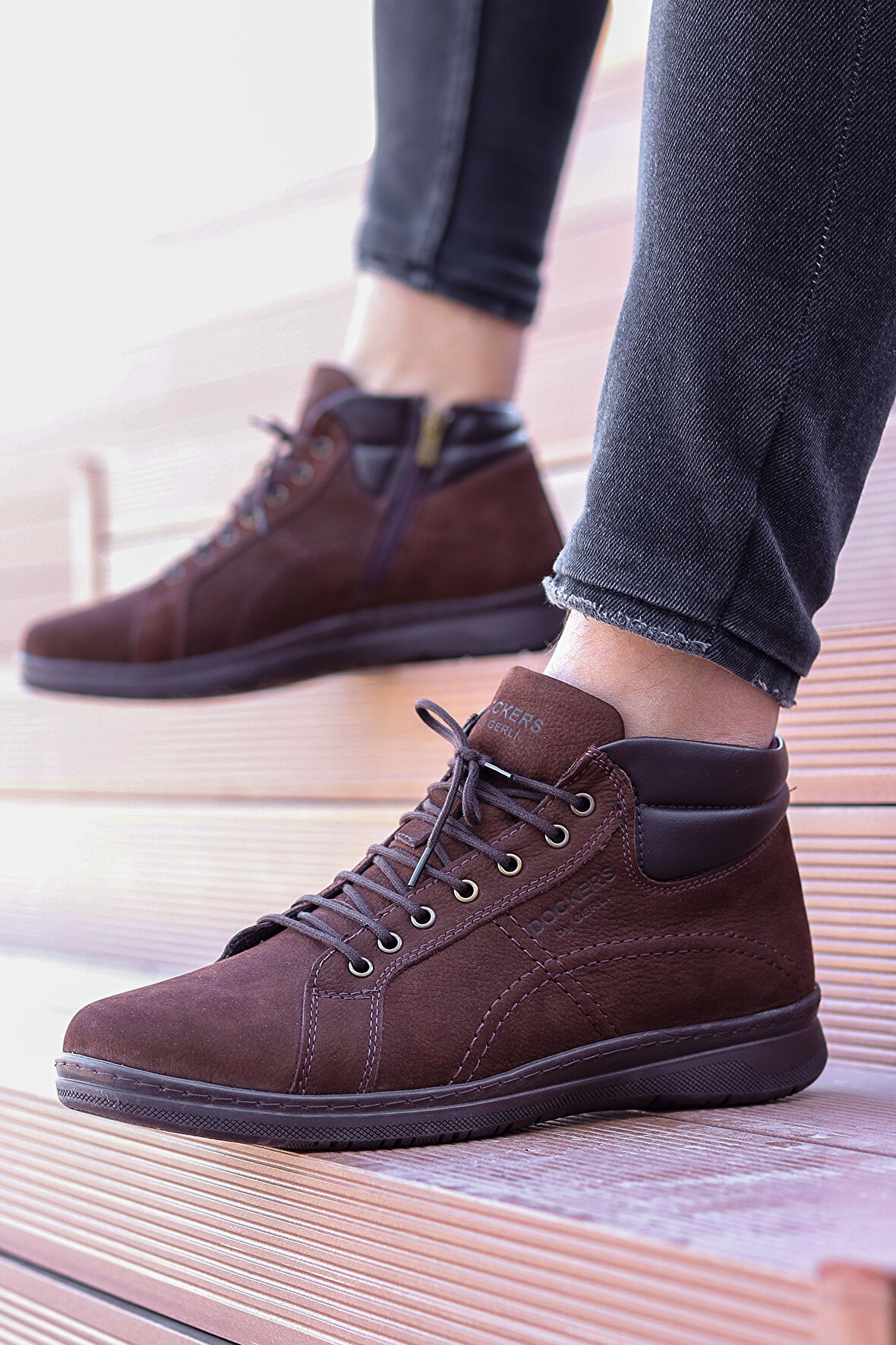 Dockers 088 Hakiki Deri Fermuarlı Kısa Erkek Bot