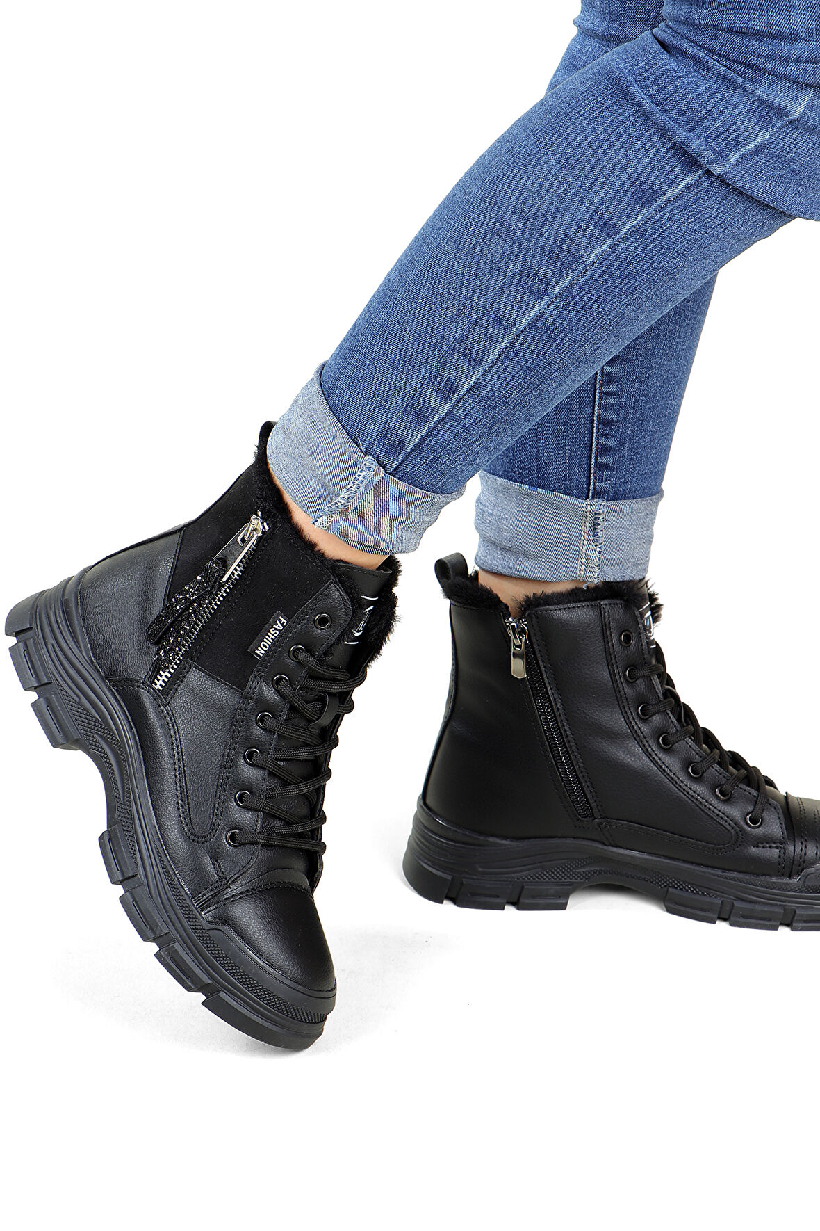 M.P. Julia Suya Dayanıklı Kürklü Fermuarlı Spor Kadın Bot