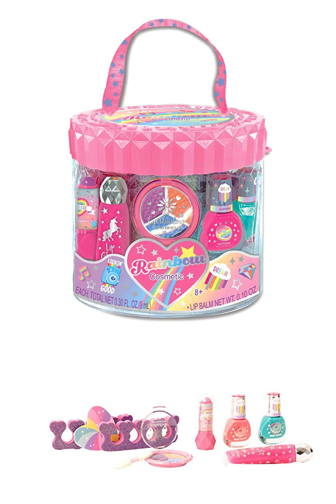 Sparkle Rainbow Taşınabilir Kozmetik Seti: Minik Güzellik Uzmanlarının Yeni Favorisi!