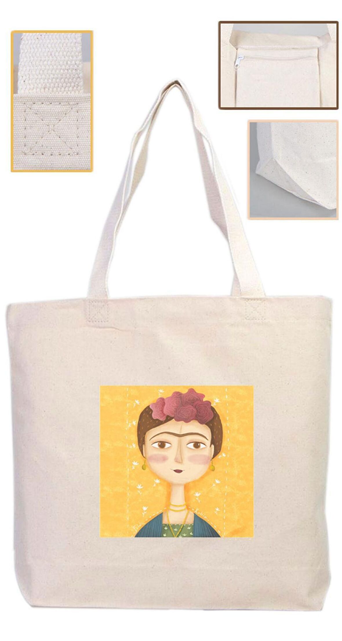 andia Kanvas Plaj Çantası İç Cepli Örgü Kulp