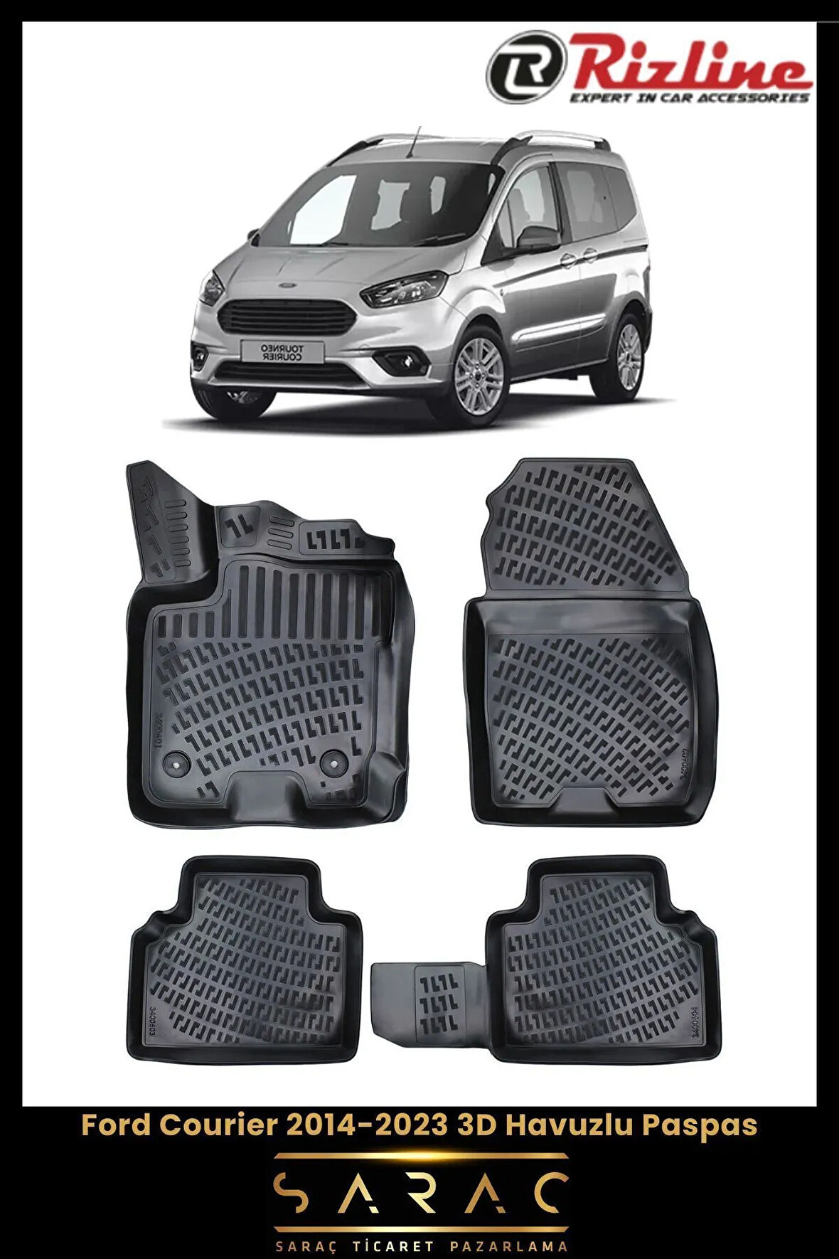 Rizline Ford Courier 2023 Model 3D Havuzlu Paspas