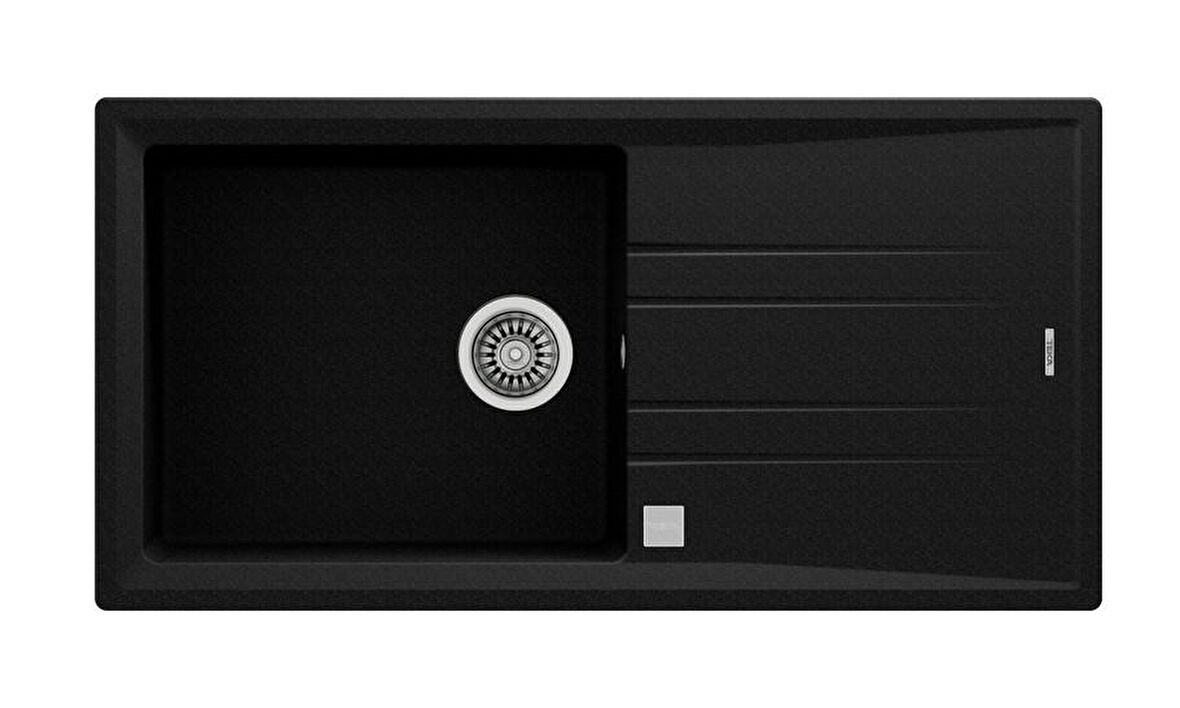 Teka STONE 60 L-TG METALLIC BLACK Ankastre Kumanda Sifonlu Granit Eviye Metalik Siyah 100 cm
