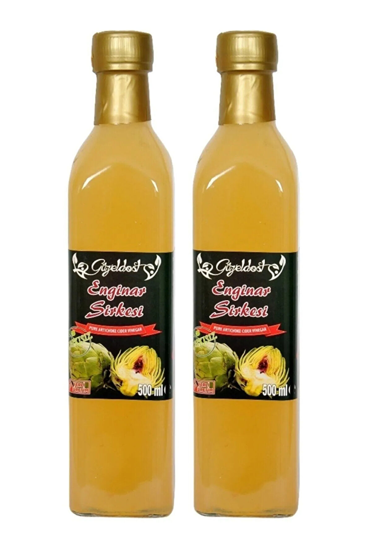 Enginar Sirkesi 2x500 ml - %100 Katkısız Doğal | Geleneksel Ev Yapımı