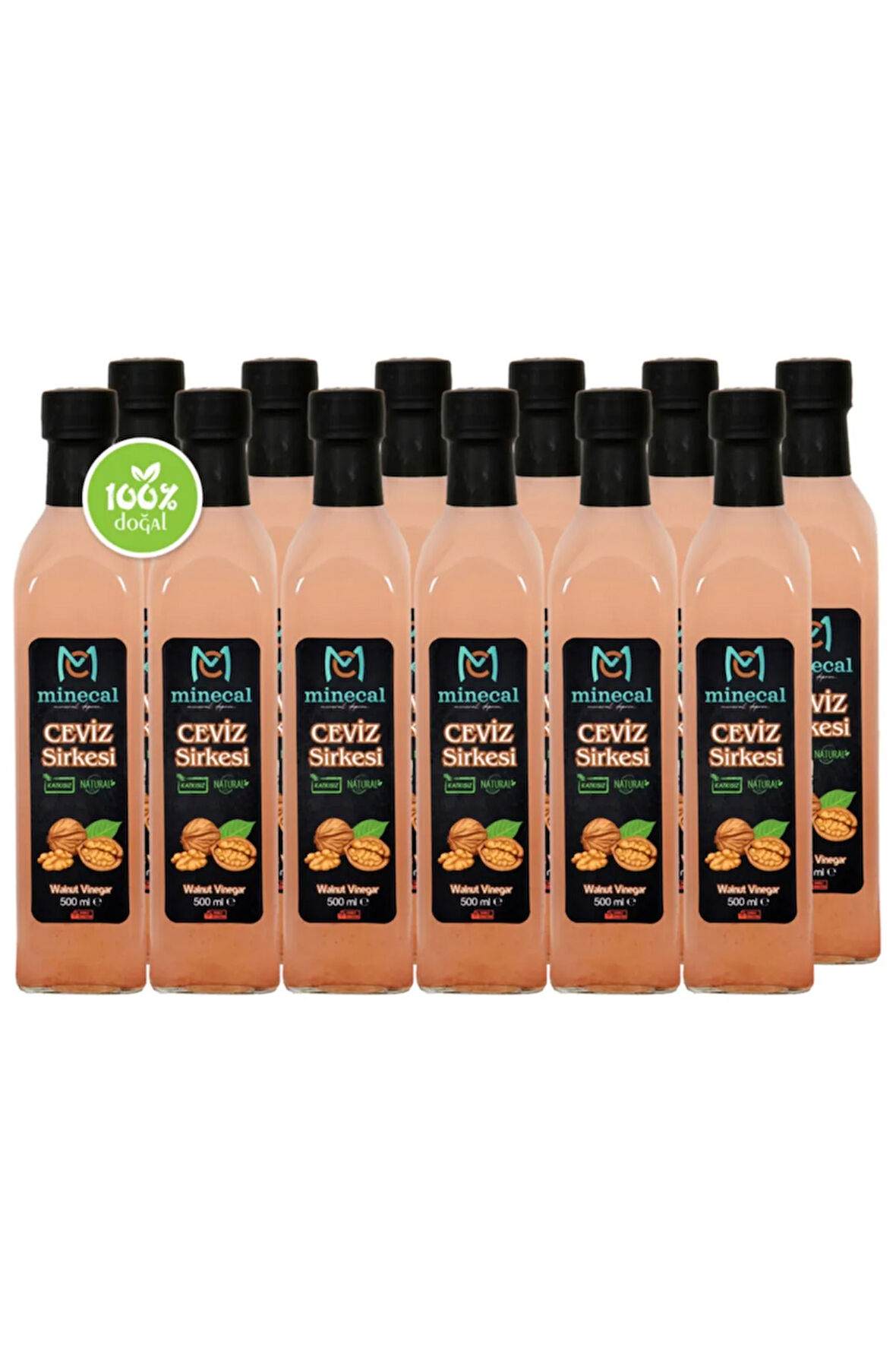 Ceviz Sirkesi 12x500 ml – %100 Katkısız Doğal | Şekersiz | Koruyucu Içermez