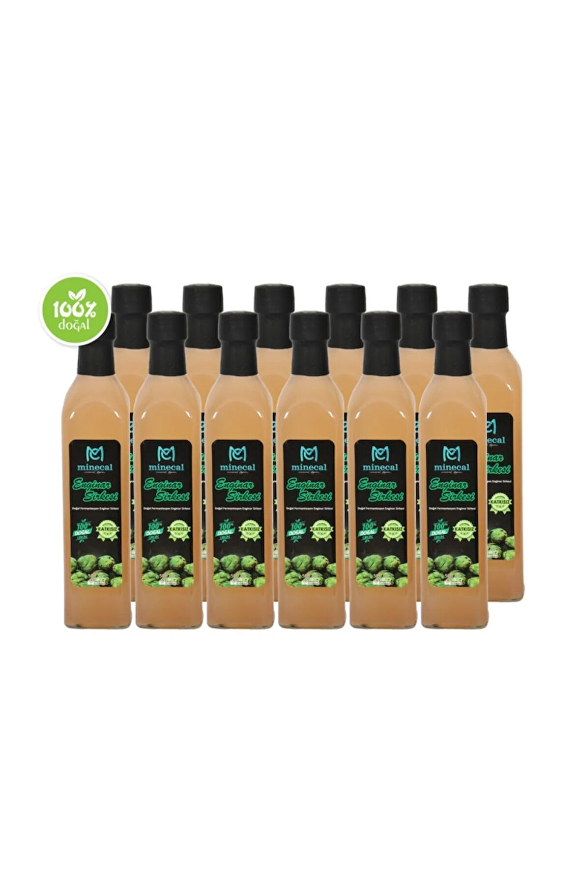 Enginar Sirkesi 12x500 ml – %100 Katkısız Doğal | Şekersiz | Koruyucu Içermez