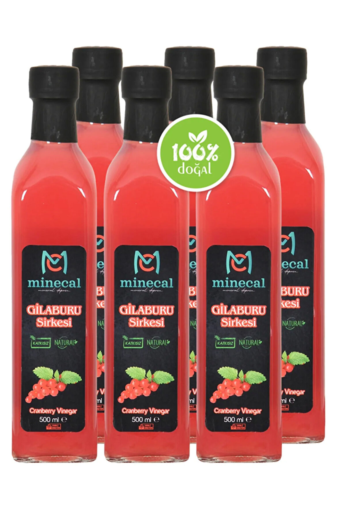 Gilaburu Sirkesi 6x500 ml – %100 Katkısız Doğal | Şekersiz | Koruyucu Içermez