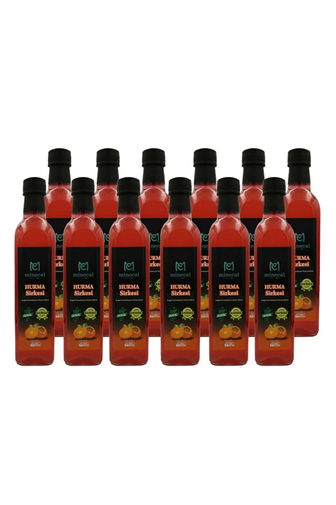Hurma Sirkesi 12x500 ml – %100 Katkısız Doğal | Şekersiz | Koruyucu Içermez