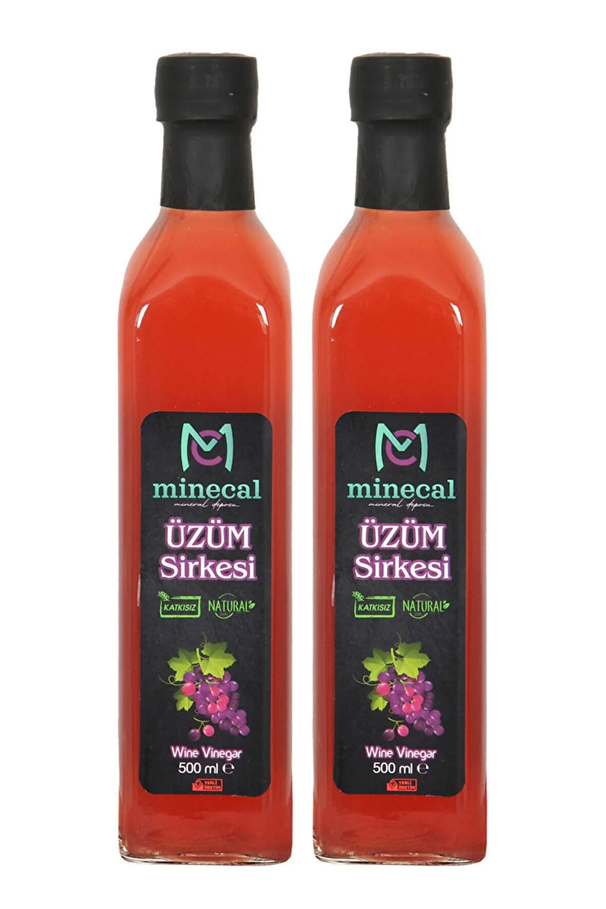 Üzüm Sirkesi 2x500 ml – %100 Katkısız Doğal | Şekersiz | Koruyucu Içermez
