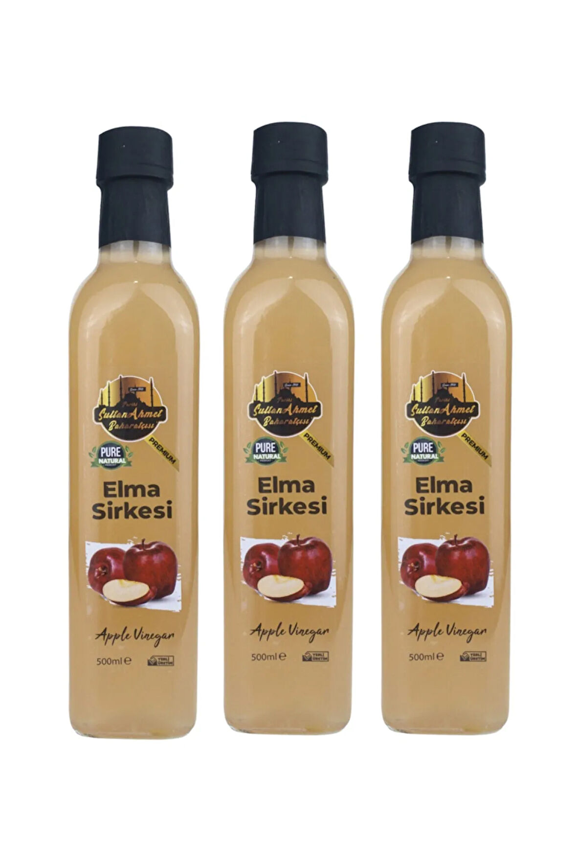 Elma Sirkesi %100 Katkısız Doğal 3x500 ml | Özel Üretim