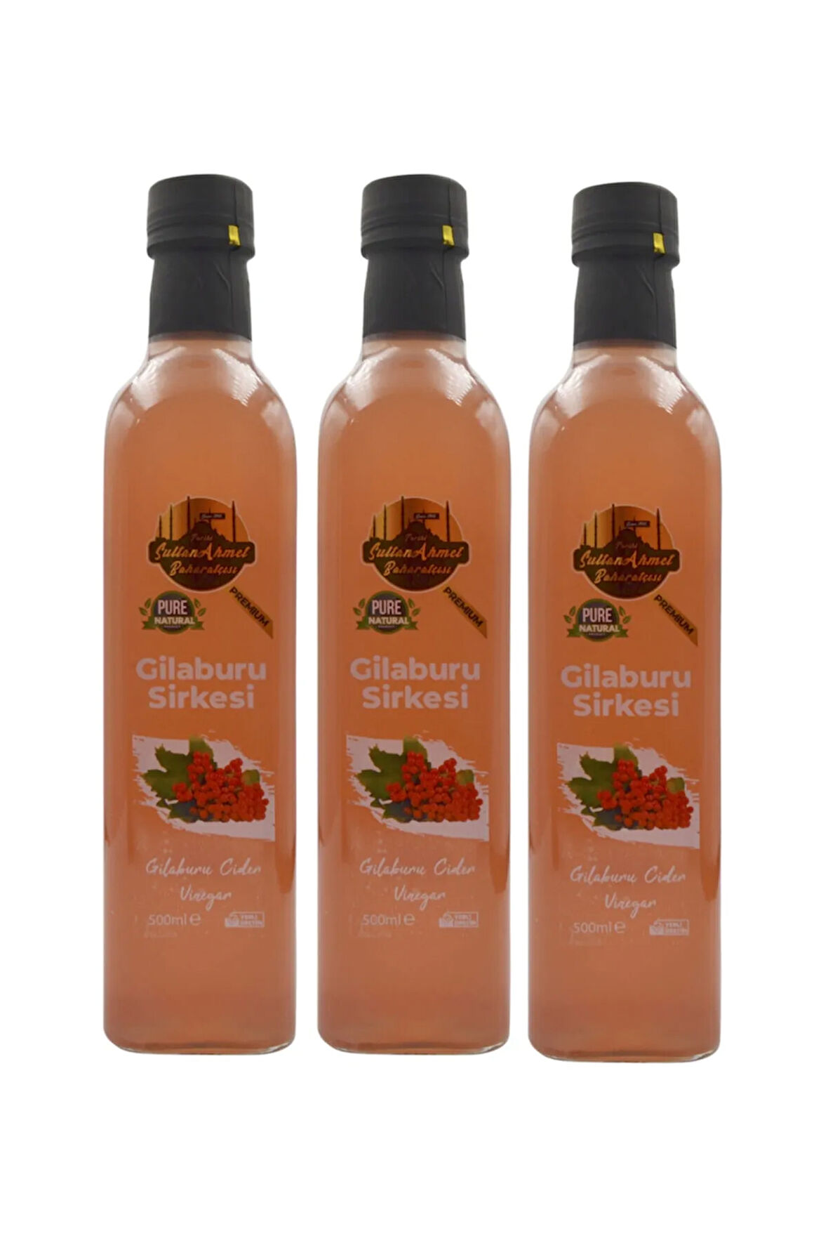 Gilaburu Sirkesi 3x500 ml – %100 Katkısız Doğal | Özel Üretim