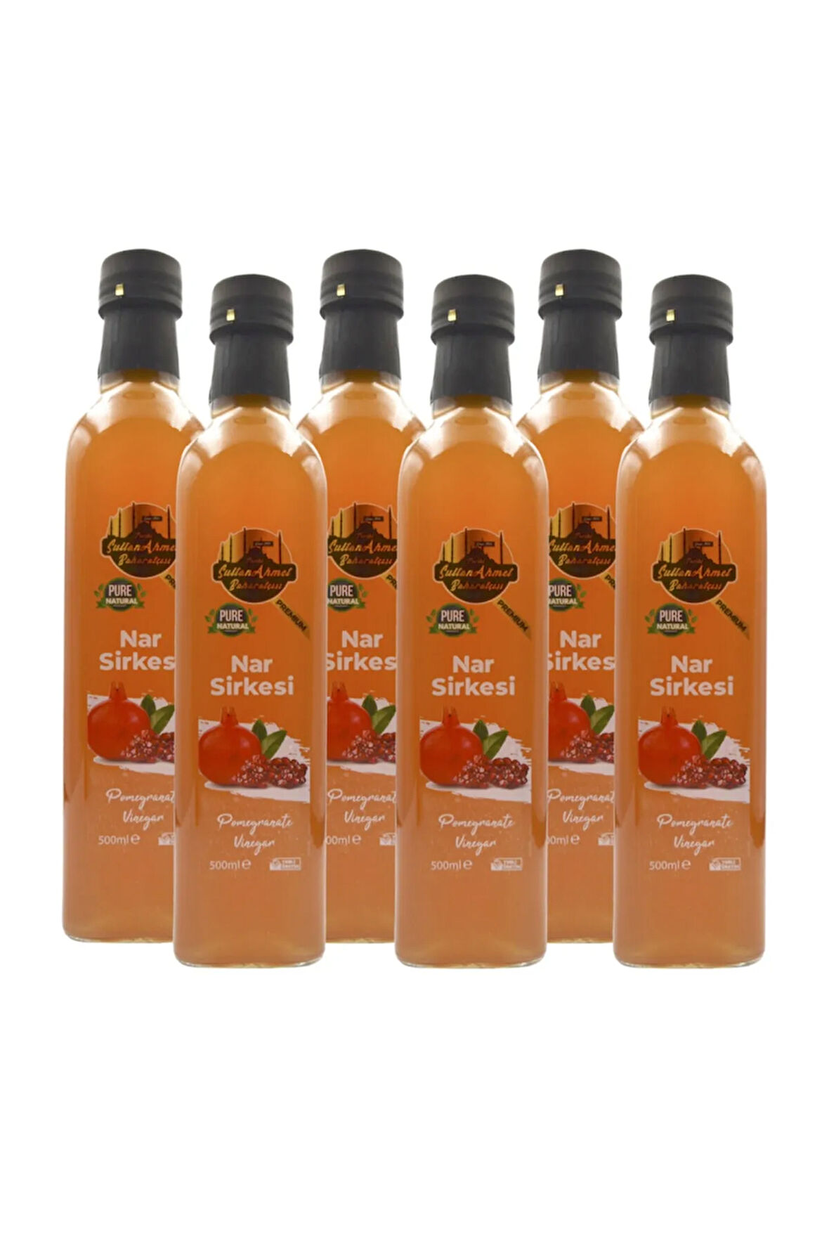 Nar Sirkesi 6x500 ml – %100 Katkısız Doğal | Özel Üretim