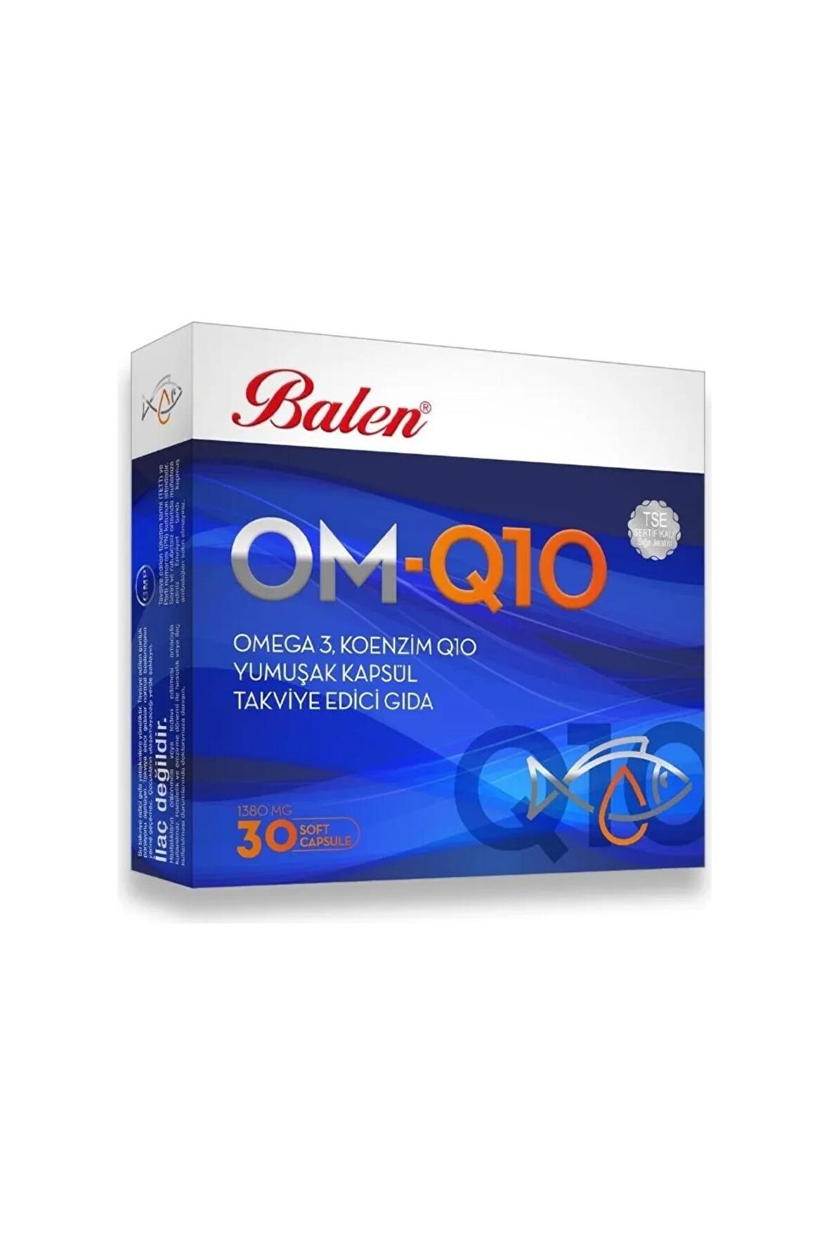 Balen Om-q10 Omega 3-koenzim1380 Mg 30 Yumuşak Kapsül