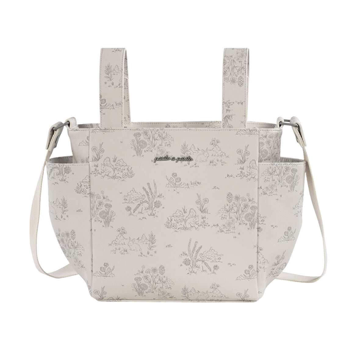 Pasito A Pasito Toile de Jouy Crossbody Bebek Bakım Çantası Cream