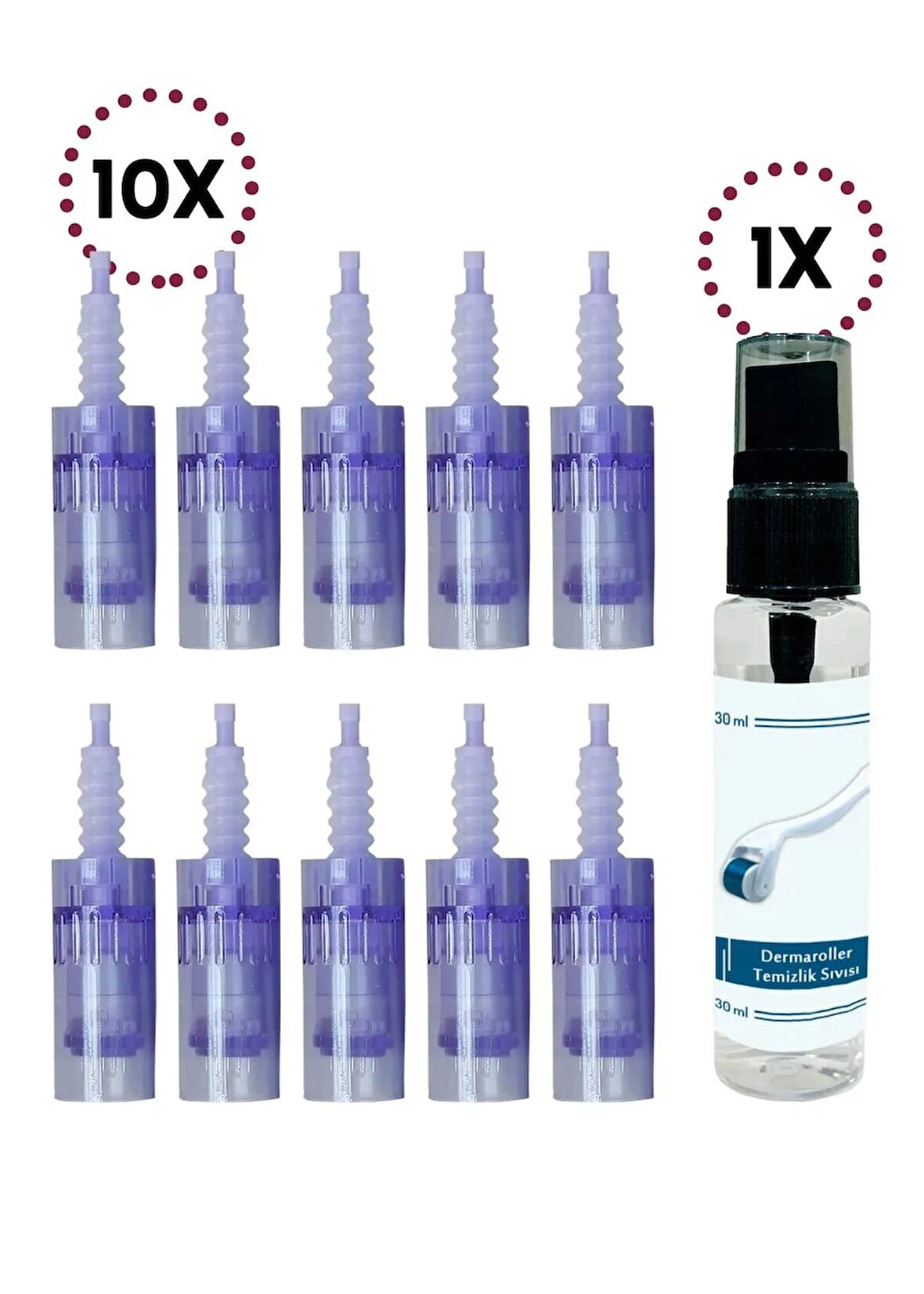 Dr.Pen 10 Adet 12 Pin A6 Dermapen Iğnesi Orijinal Dermapen Iğne Kartuşu Mavi Soketli 